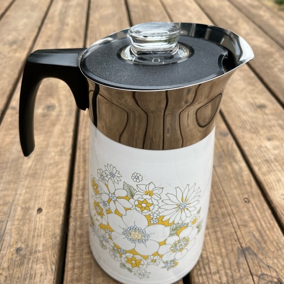 Corningware Purcolator Coffee Maker Floral Bouquet 1970's - Picture 2 of 14